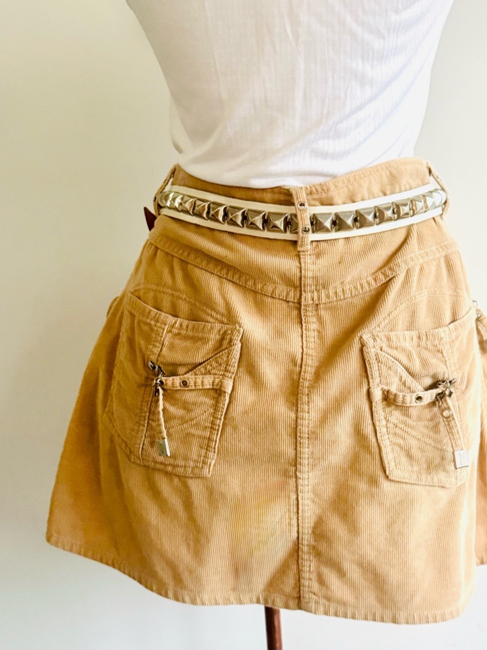 Marc Jacobs Y2K Tan Corduroy Mini Skirt